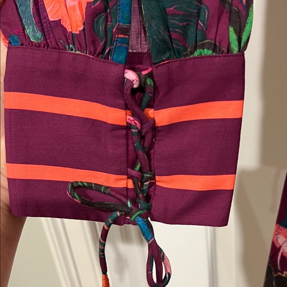 NWT Celina Moon Floral Print Long Sleeve Cotton Dress size L - Picture 5 of 10